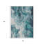 Tapis d'extérieur lavable abstrait bleu sarcelle et ivoire 3 pi x 5 pi