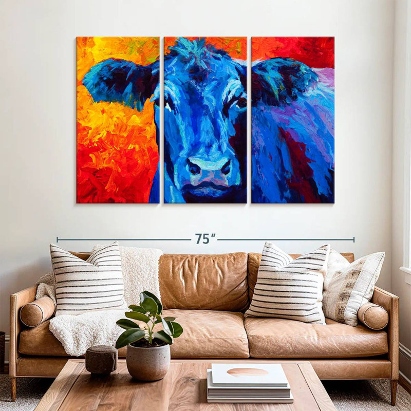 Brampt Blue Cow, 42" H x 65" W