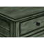 Table d'appoint, table de chevet, tiroir de rangement, bout, table d'appoint, chambre à coucher, lampe, rangement, placage bleu antique, transitionnel