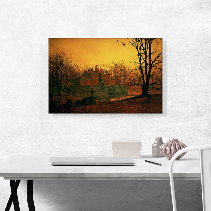 «The Haunted House» par John Atkinson Grimshaw - peinture sur toile tendue, H 18 po x l 26 po x P 0,75 po