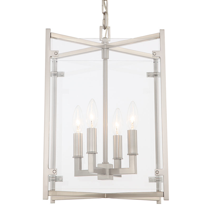 Luminaire suspendu rectangulaire 4 lumières Tevfik, H 18,5 po x l 12 po x P 12 po