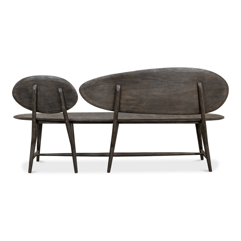 Melva Solid Wood Dining Bench, Gray