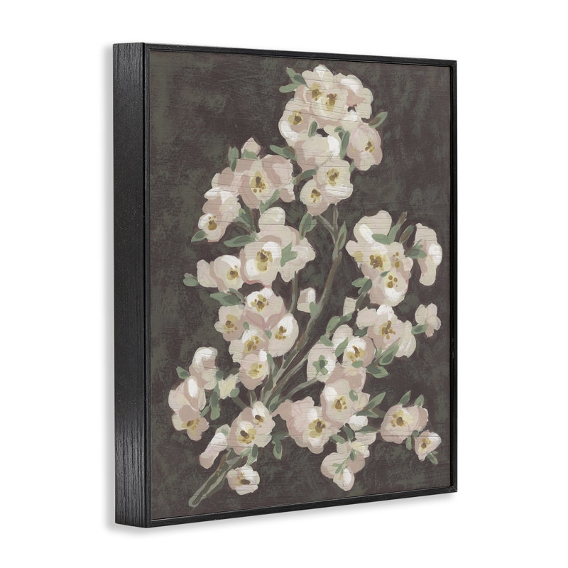 Branche sur art giclée bourgogne, design par June Erica Vess, H 14 po x l 11 po, Giclée encadrée noir minuit