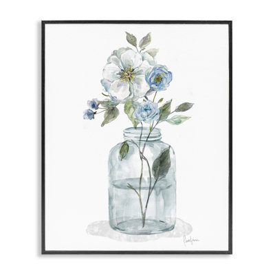 Fleurs bleues et blanches tendres, estampe numérique par Livi Finn
