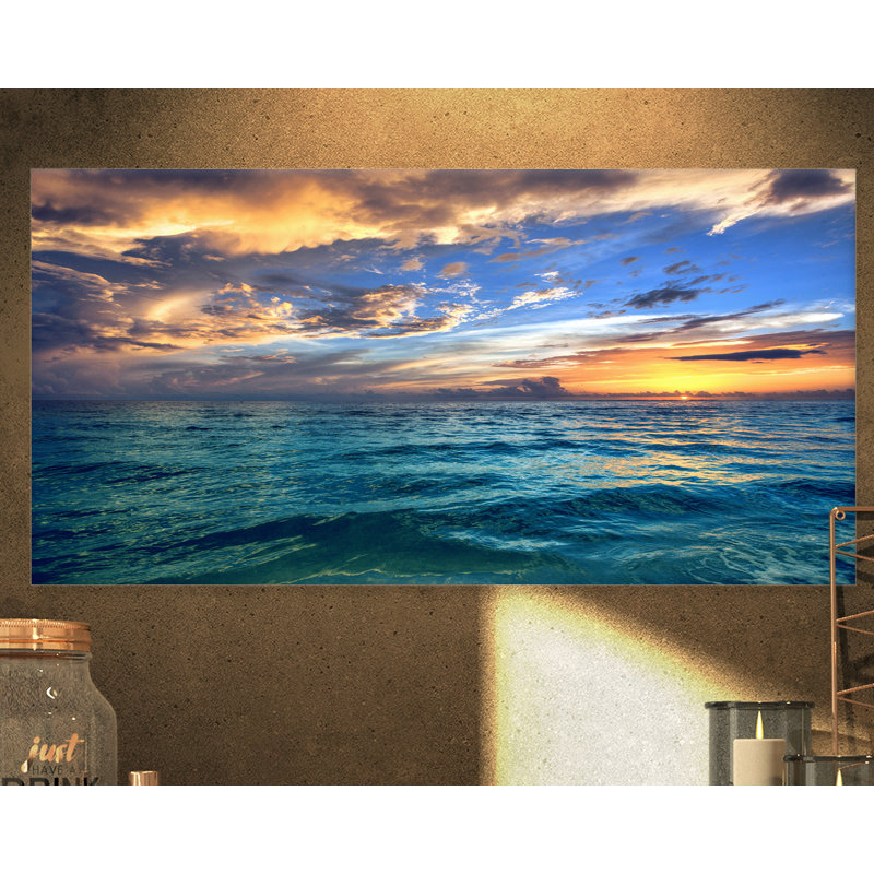 Exotic Tropical Sunset Beach Canvas Print, 20" x 40"