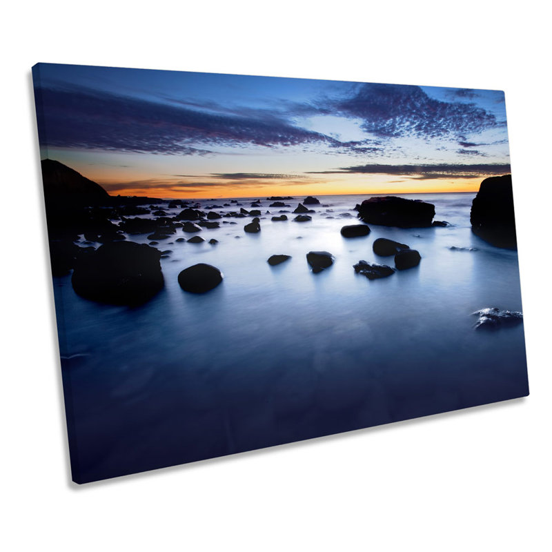 Sunset Coast Seascape - Wrapped Canvas Print, 81.3cm H x 121.9cm W x 4cm D