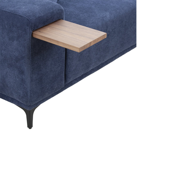 Canapé de style moderne Mid-Century 3 places avec 2 coussins extensibles en tissu rembourré pour bureau