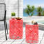 Élégantes tables de bout en métal S / 2, conception florale taillée en fer, couleur corail, structure thermolaquée, sans assemblage, l 13,75 po x P 13,75 po et H 11,75 po, P 11,75 po, H 15,75 po-47867444