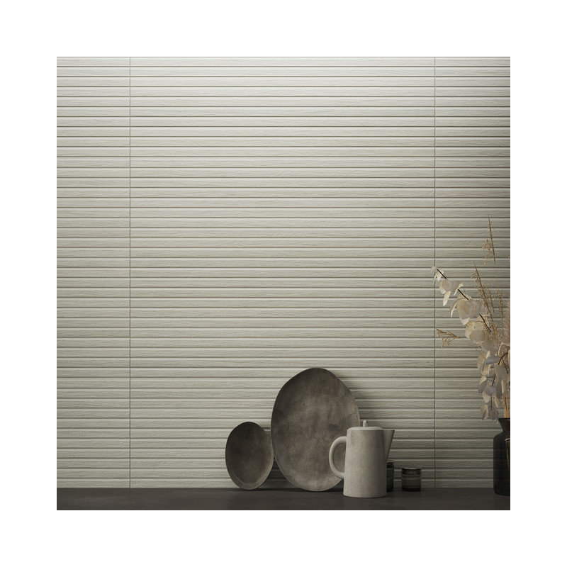 Carreau de mur / plancher en porcelaine cannelée blanche Osaka 24 x 48 (2 tuiles par boîte), Osaka blanc