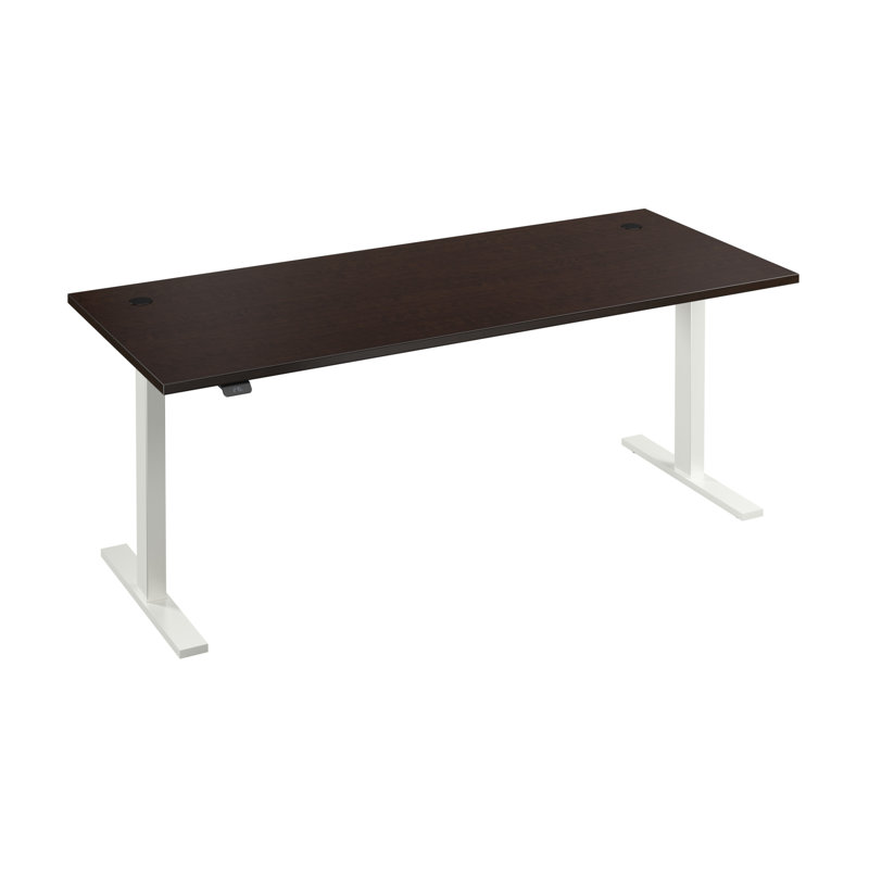 Bush Business Furniture Move 60 Series Electric Height Adjustable Standing Desk, 27" H x 71" W x 29.4" D, Mocha Cherry