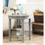 Table de bout charmante en ardoise antique avec tablette et tiroir de rangement classique