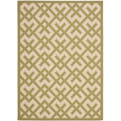 Arneshia Geometric Beige/Green Area Indoor/Outdoor Area Rug