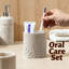 Bathroom Accessories Set,Countertop Organizer, Sea Bathroom Decor (Leaf Beach/ 4 PCS)