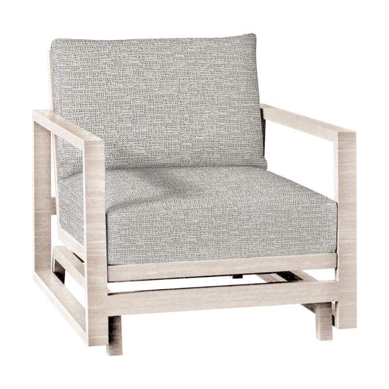 Avondale Patio Lounge Chair with Cushions, No Welt, Tweed Toffee, Chalk