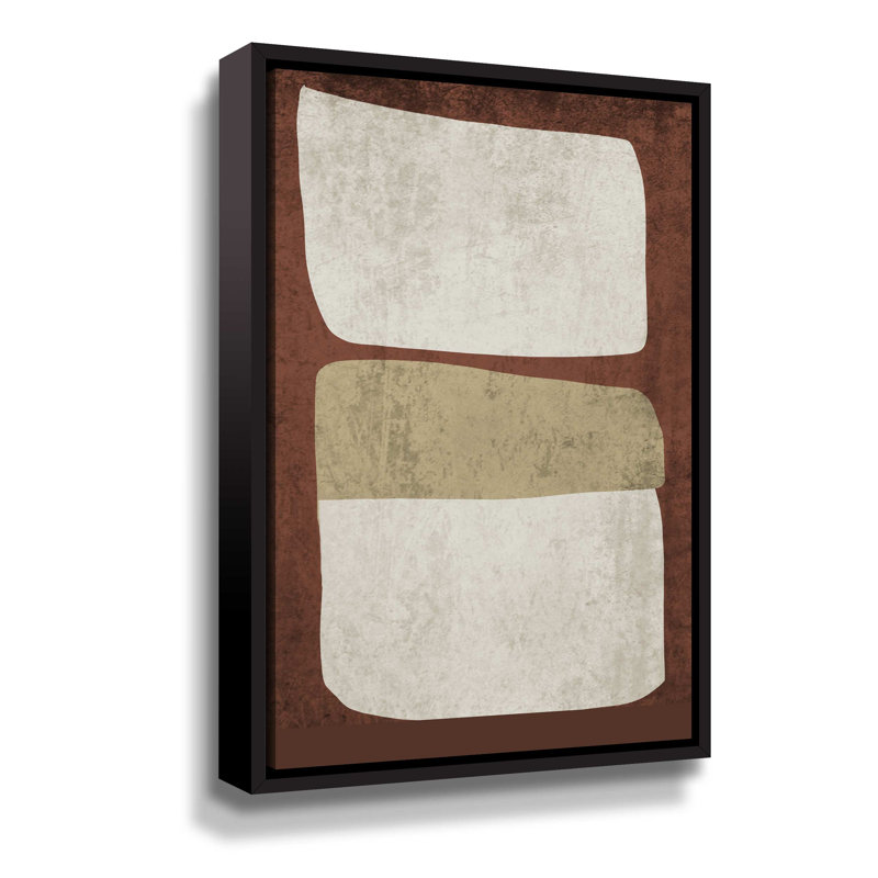 Mid Century Modern Art Abstract Shapes X par Mid-Century Modern Art Abstract Shapes X par, Toile avec cadre noir