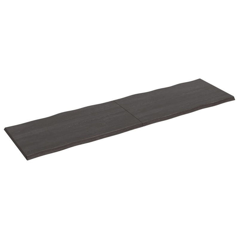 Solid Wood Table Top, 50cm H x 120cm W x 4cm D, Dark Grey