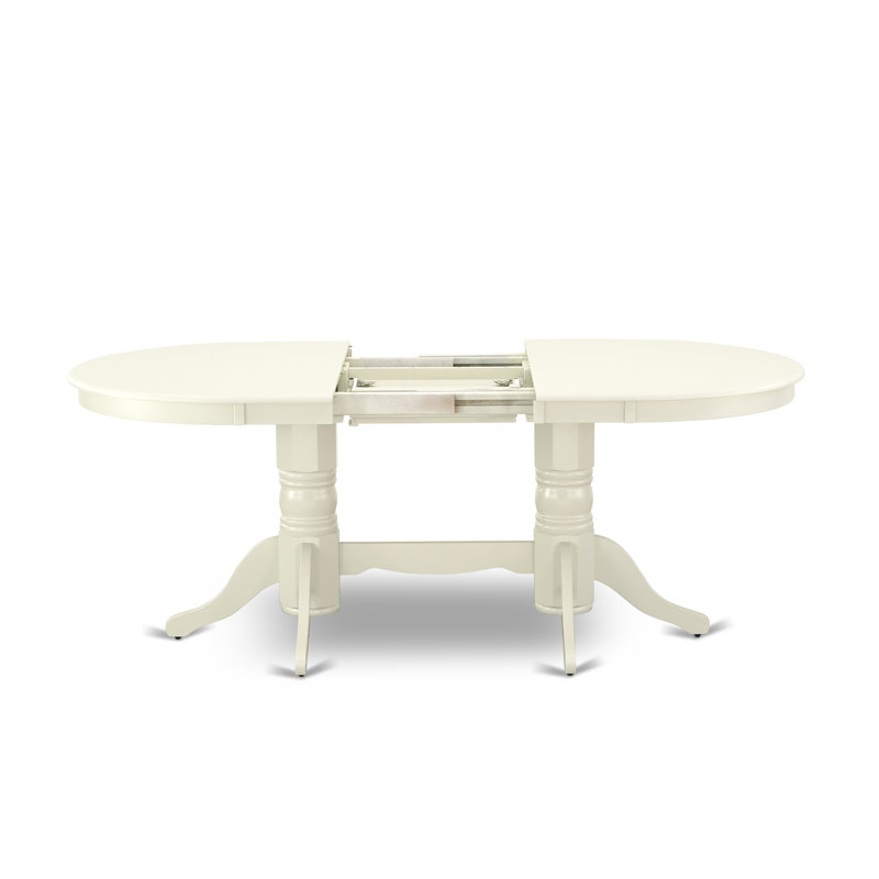 Ensemble de table de salle à manger 9 pièces comprenant une table de salle à manger et 8 chaises de salle à manger Parson en tissu Shitake foncé à haut dossier - Lin blanc