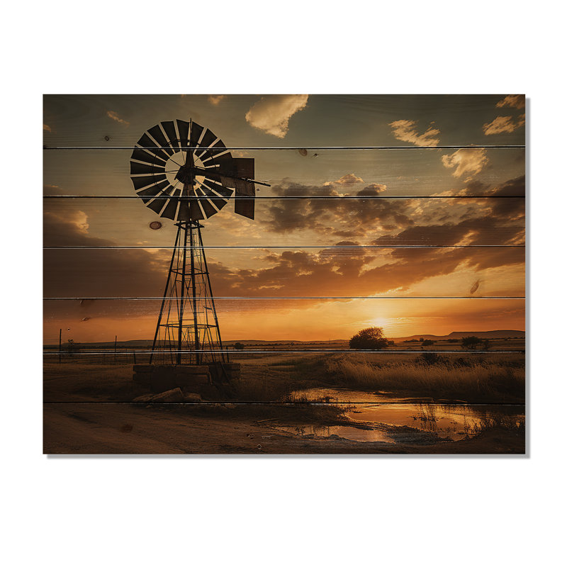 " Texas Rustic Windmills ", 24" H x 32" W x 0.78" D