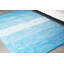Tapis bleu turquoise en coton dégradé fait main à tissage plat Langsten