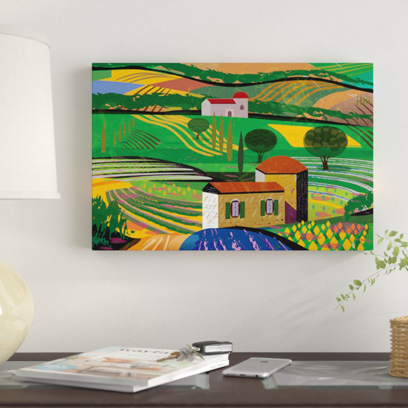 « summer fields », impression sur toile, H 8 po x l 12 po x P 0,75 po, Toile tendue, Pas de tapis