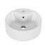 Lavabo vasque rond en céramique Leighton Scandinavian avec surface de nettoyage facile (évier seulement)