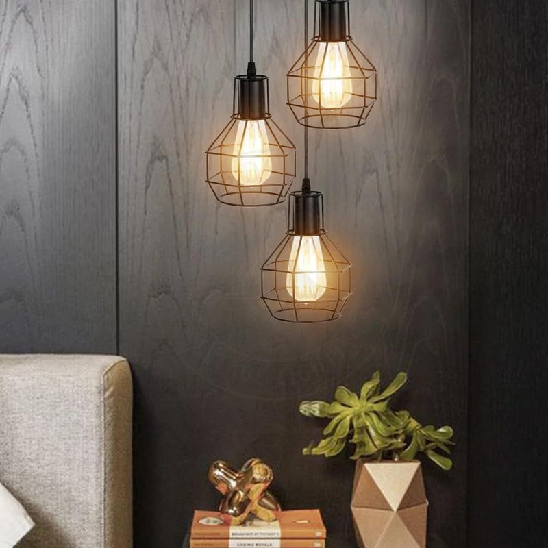 3 - Light Black Caged Pendant