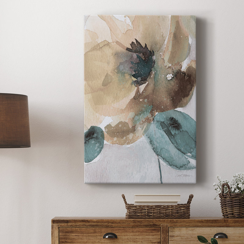 Aquarelle coquelicot II - galerie Cavas, H 48 po x l 32 po