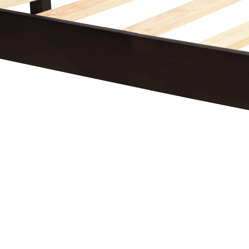 Lit plateforme en bois massif Shauna, Espresso, Double