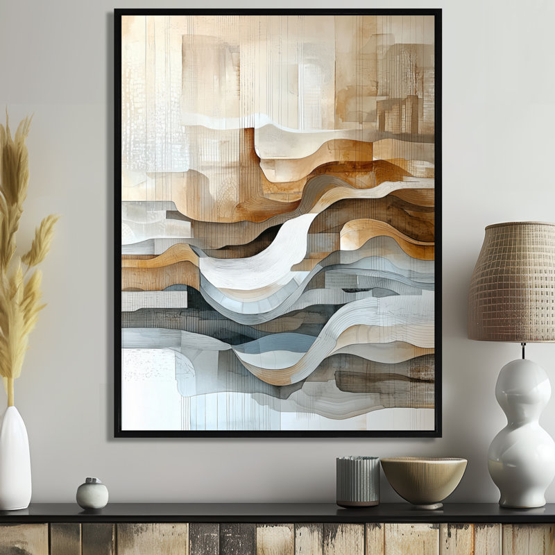 Noriane Urban Jazz Of Abstract Line Art II - Landscape Line Art, art mural encadré, H 40 po x l 30 po, Noir