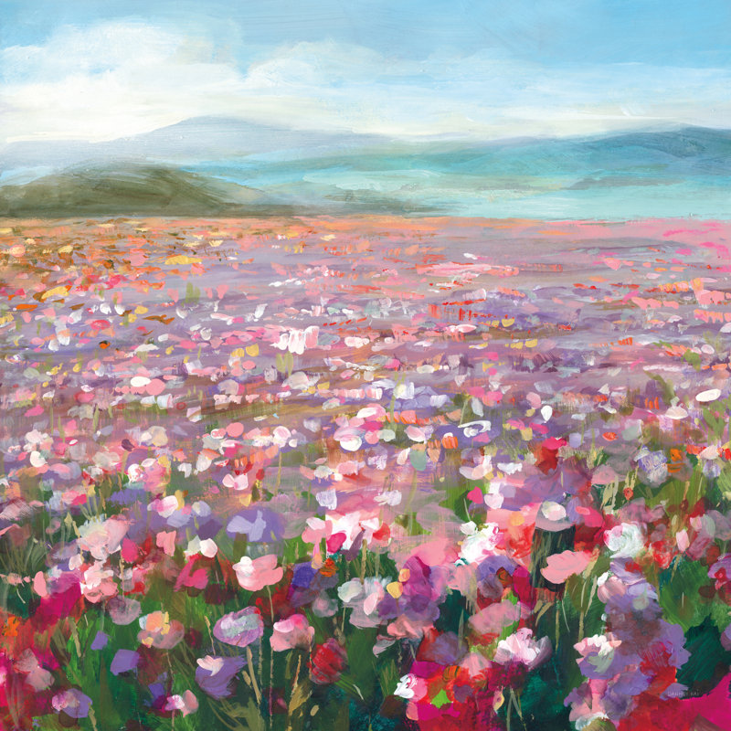«Headland Wildflowers» par Danhui Nai - reproduction, H 12 po x l 12 po, Toile tendue