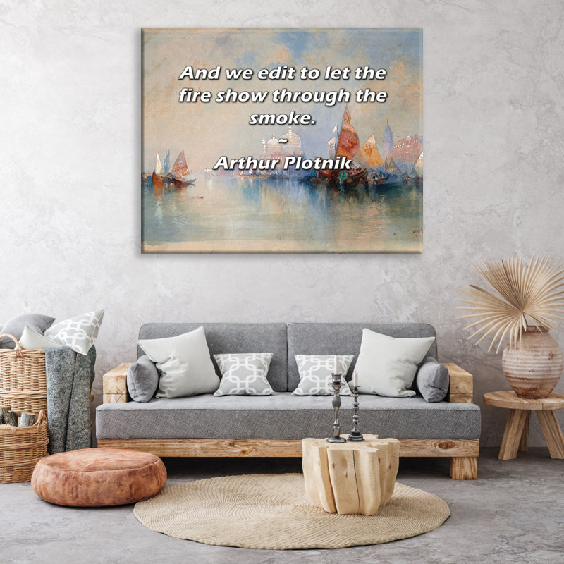 Astoria Grand Gallery Wrapped Canvas By Adam Young: "Reality is a lovely place, but I wouldn’t want t, 33" H x 48" W