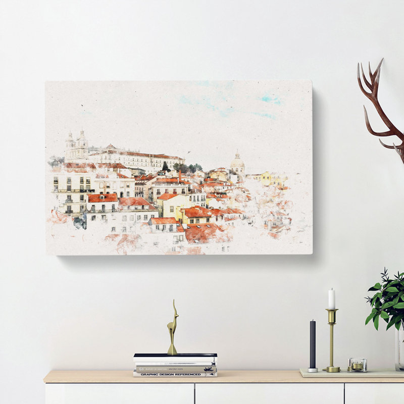 Alfalma Lisbon Portugal Skyline - Wrapped Canvas, 50cm H x 76cm W x 3cm D
