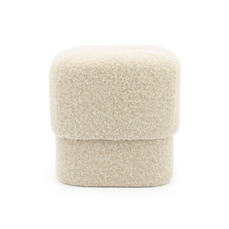 Accent Stool Upholstered Accent Stool, Beige