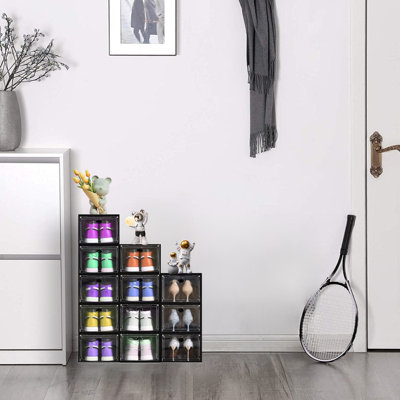 Paquet de 12 boîtes à chaussures pour la maison, le vestibule, la chambre à coucher et la porte