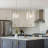 Silver Bubble Glass Bell-Shaped 1-Light Pendant