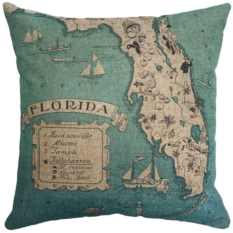 Toile Linen Throw Pillow