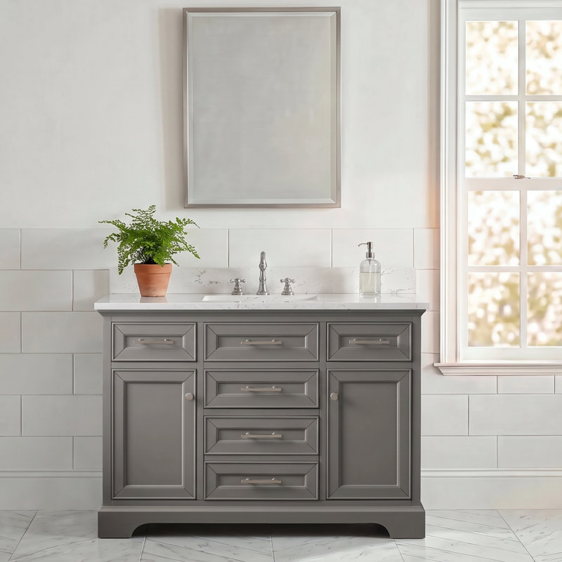 Thompson 48" W Single Vanity, Gray/Brushed Nickel