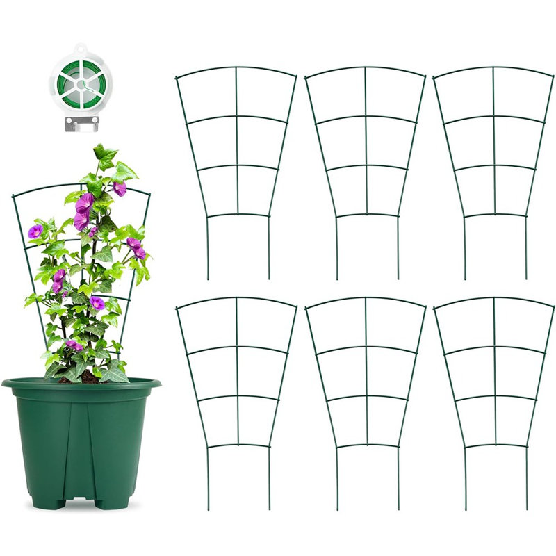 Paquet de 6 treillis pour plantes d'intérieur - 16 pouces, métal robuste pour ...