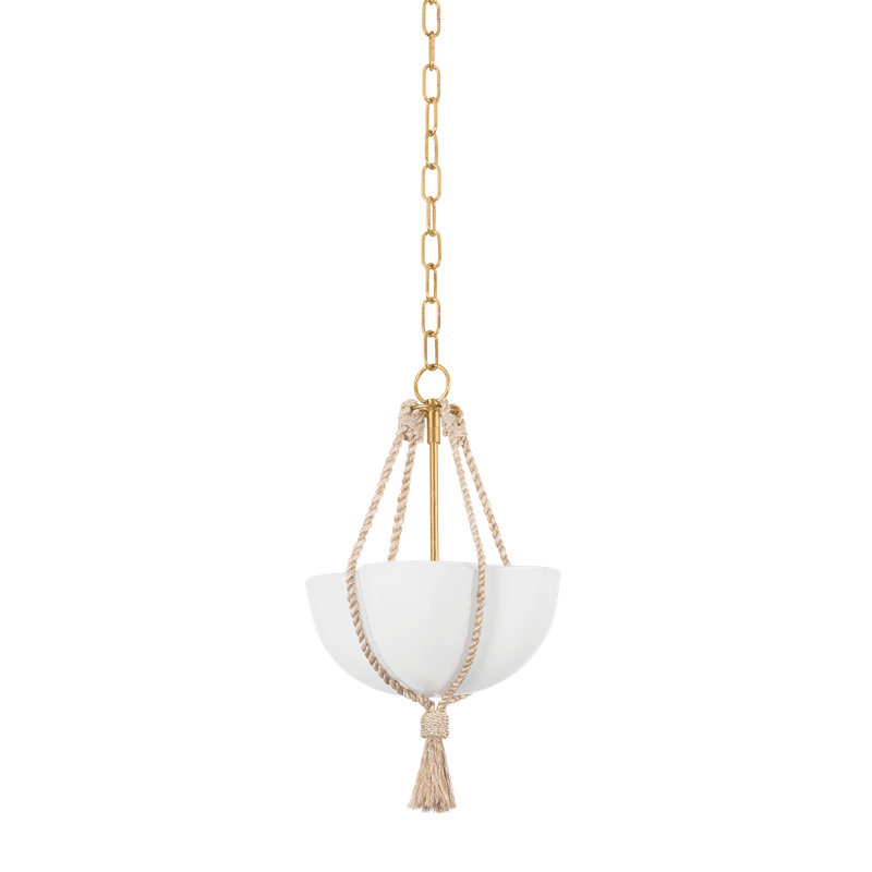 Luminaire bol suspendu 1 lumière Amberley, H 18,5 po x l 12 po x P 12 po, 10 W