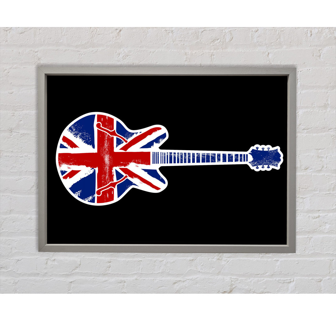 Gitarre Britische Flagge - Einzelner Bilderrahmen Kunstdrucke auf Leinwand