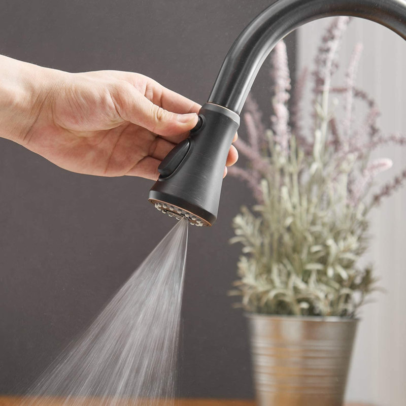 Oil Rubbed Bronze Single Handle Pull Down Kitchen Faucet