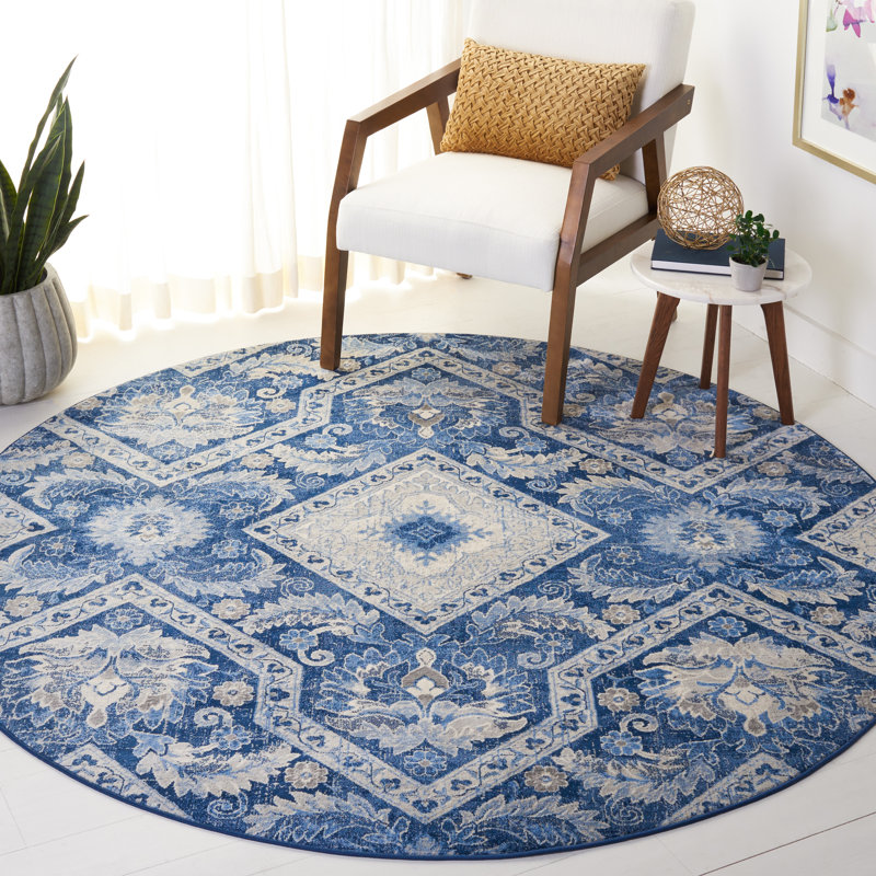 Daiton Performance Argyle Rug, Round 6'7"