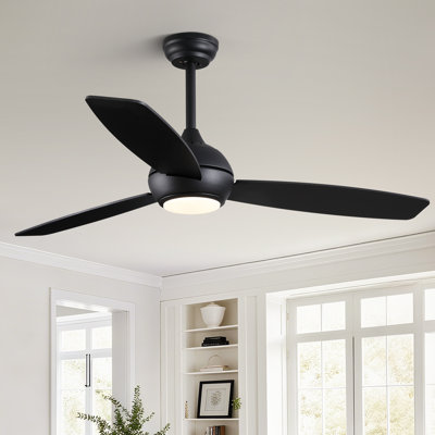 52''  3 - Blade Modern Dimmable Ceiling Fan with Remote Control and LED Light