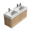 Meuble-lavabo flottant avec lavabo à quartz, style Mid-Century moderne en chêne doux pour les salles de bain murales