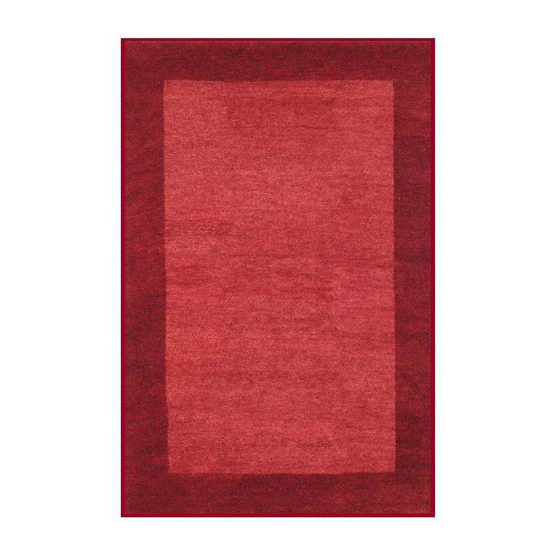 Tapis contemporain rose / rouge, Rectangle 7 pi x 9 pi