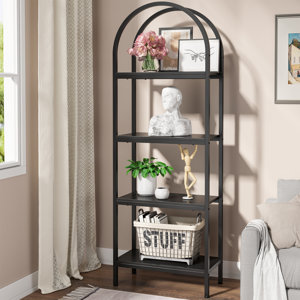 Laddie Arched Bookcase, 4-Tier Storage bookshelf