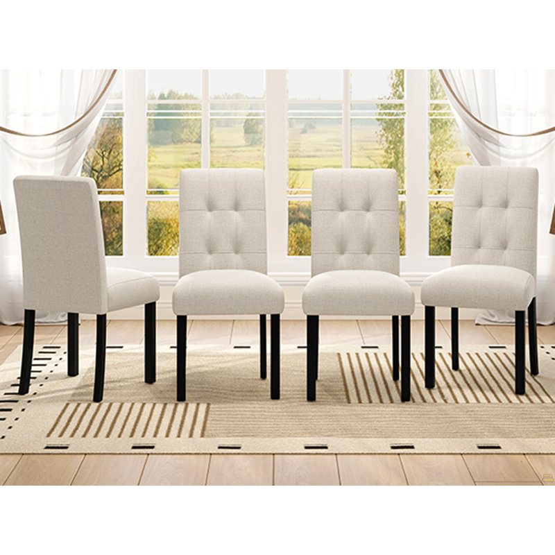 Chaise de salle à manger 4 pièces, Beige