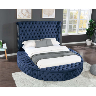 Queen Size Tufted Upholstery Storage Bed -  Everly Quinn, B32A22BCD33B411EAA2CFA7F8F5C7DC9