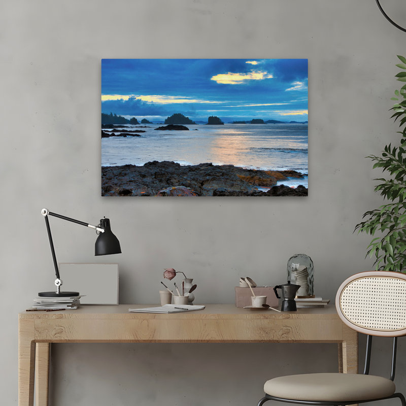 Île au lever du soleil, nouvel art 2021-9, art abstrait contemporain, H 24 po x l 16 po