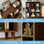 Bibliothèque 9 compartiments, 3 niveaux de rangement en bois pour le bureau de la chambre à coucher-88007652